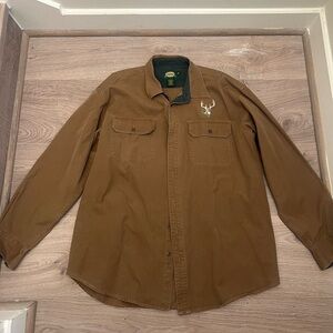 Cabela's Brown Men's Shirt Jacket with Embroidered Design